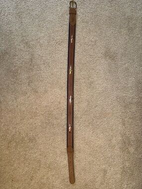 Guy Harvey Fish Embroidered Canvas & Leather Belt – Size 32 (Coastal / Fishing)